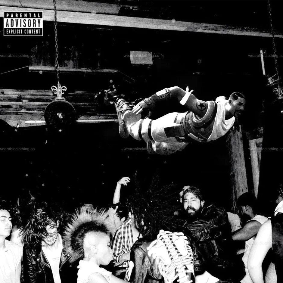 Black T-shirt with Fortnite’s default character Sydney replacing Playboi Carti.