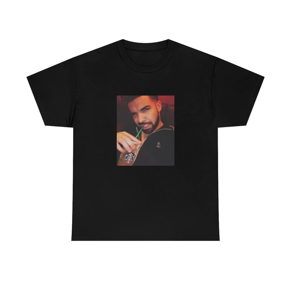 Black T-shirt with Drake being zesty