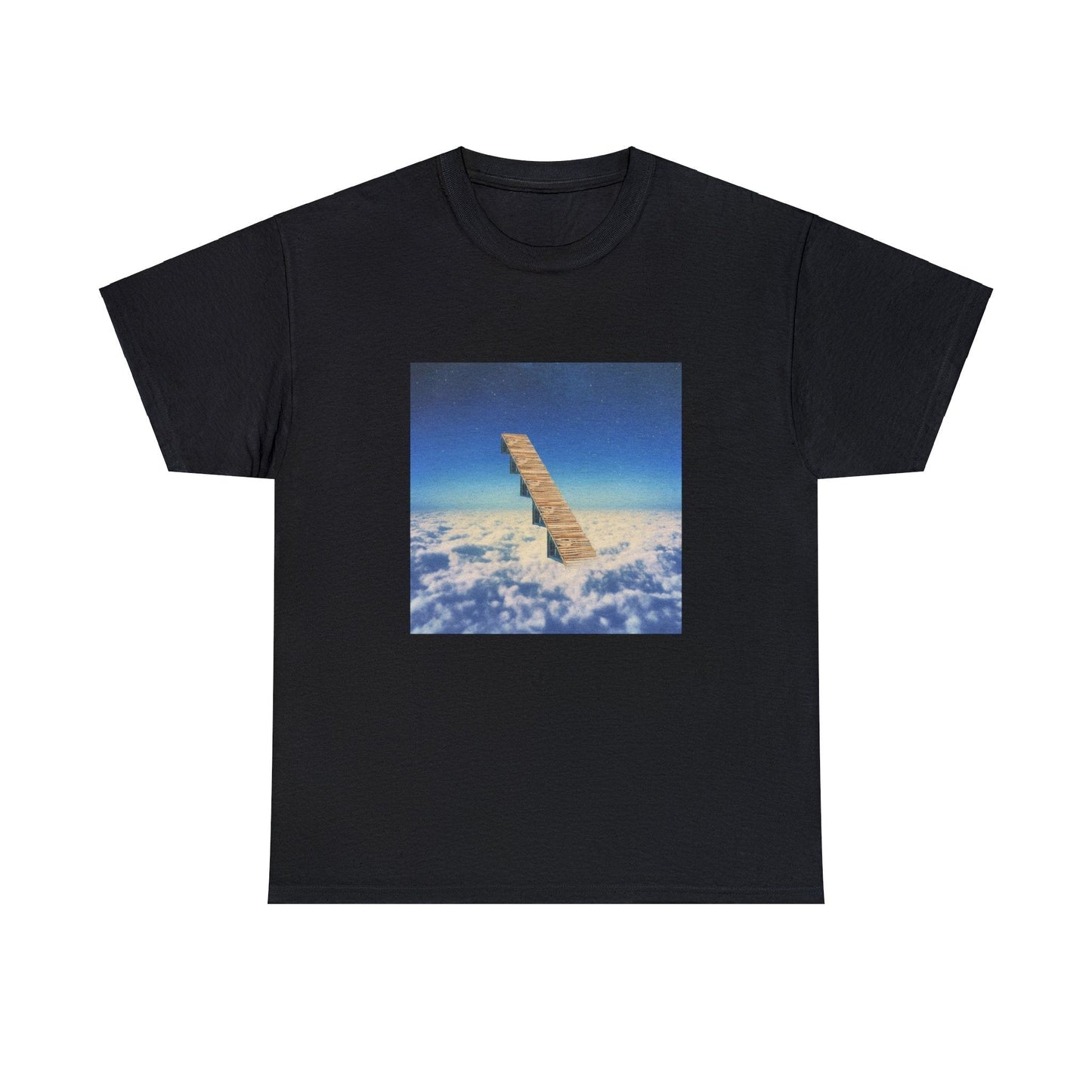 Black T-shirt with a Fortnite stair on the cover of Travis Scott’s song Highest in the Room