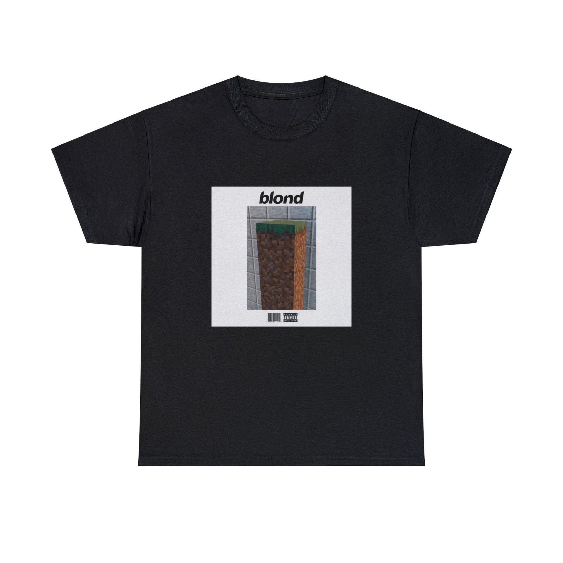 Graphic of the Blond album cover with Frank Ocean replaced by a rock from Minecraft.