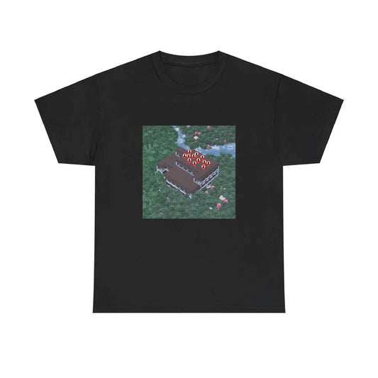 Black T-shirt with the Not Like Us cover by Kendrick Lamar, but with Minecraft elements